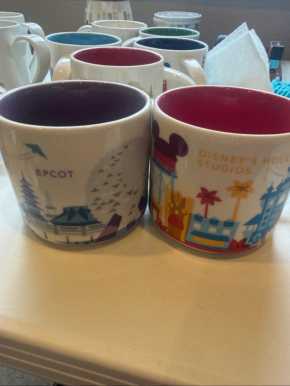 Starbucks Disney rare coffee mugs Epcot Hollywood studios